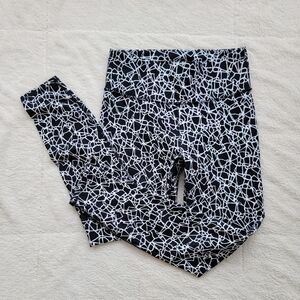 Diane Von Furstenberg Abstract Black and White Leggings